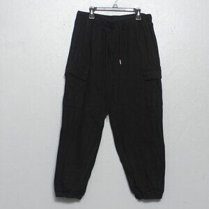 Crescent cotton black baggy cargo pants